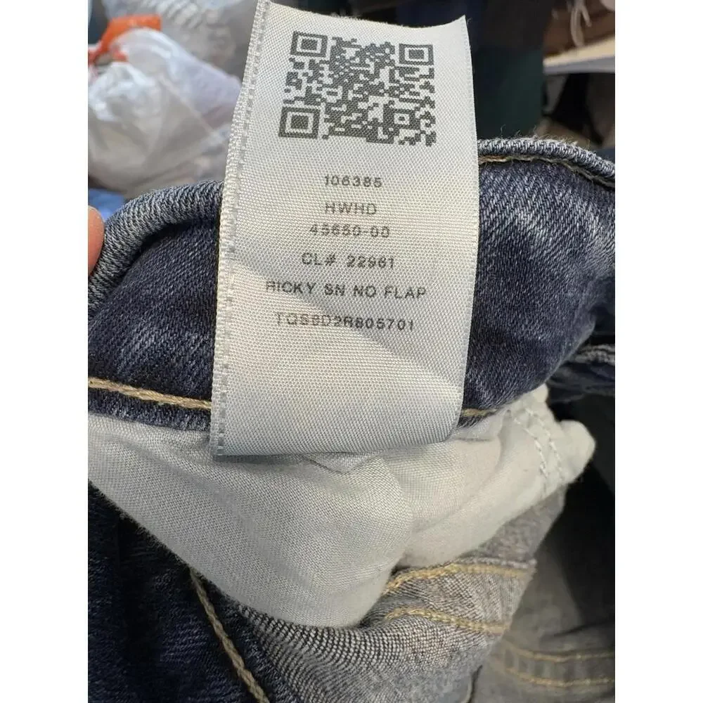 True Religion Jeans Mens 29 X 32 Ricky Relaxed Straight Dark Western Horseshoe